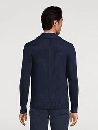Wool Ribbed Cardigan