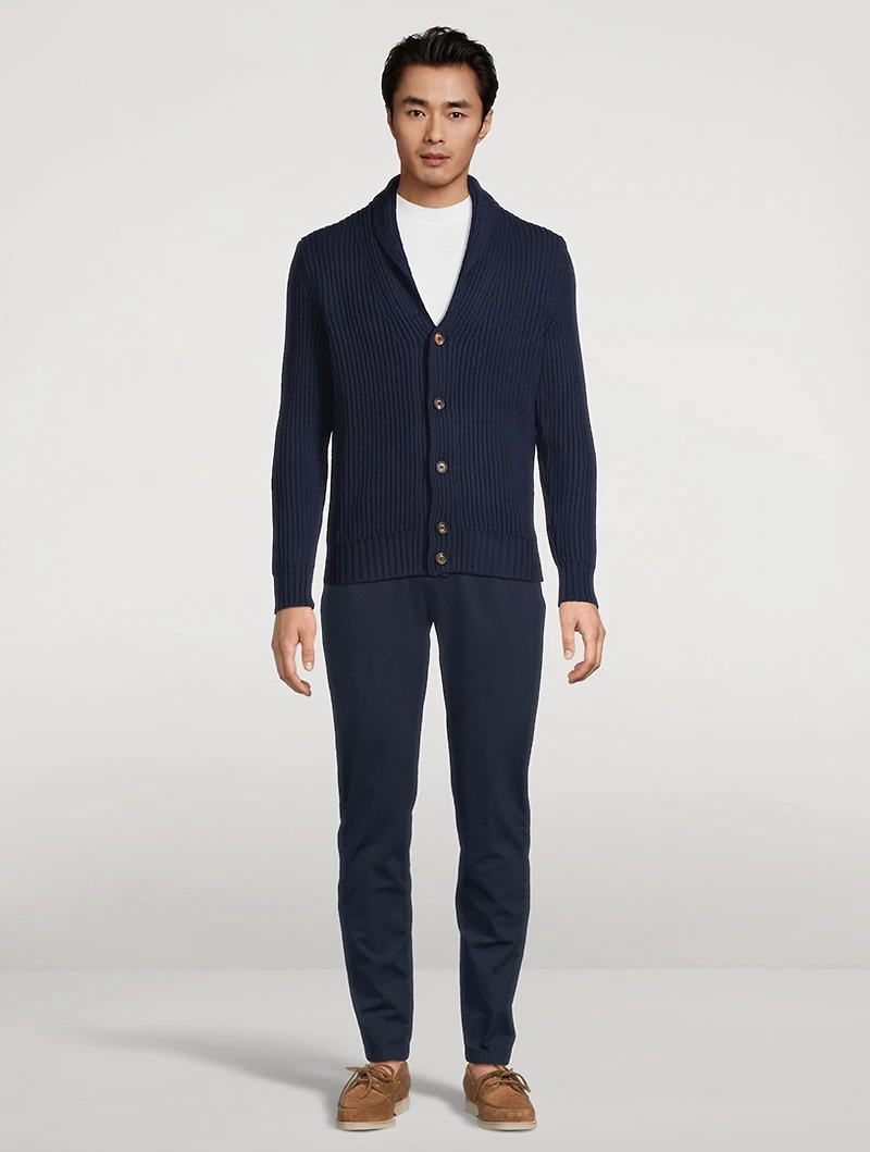 Wool Ribbed Cardigan