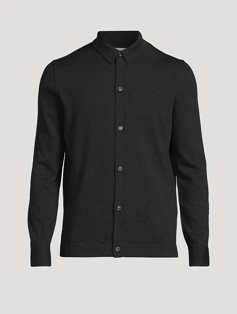 Wool Shirt Cardigan