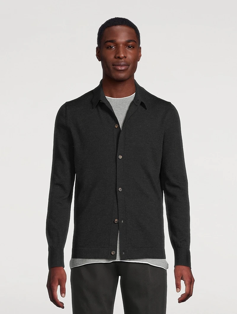Wool Shirt Cardigan