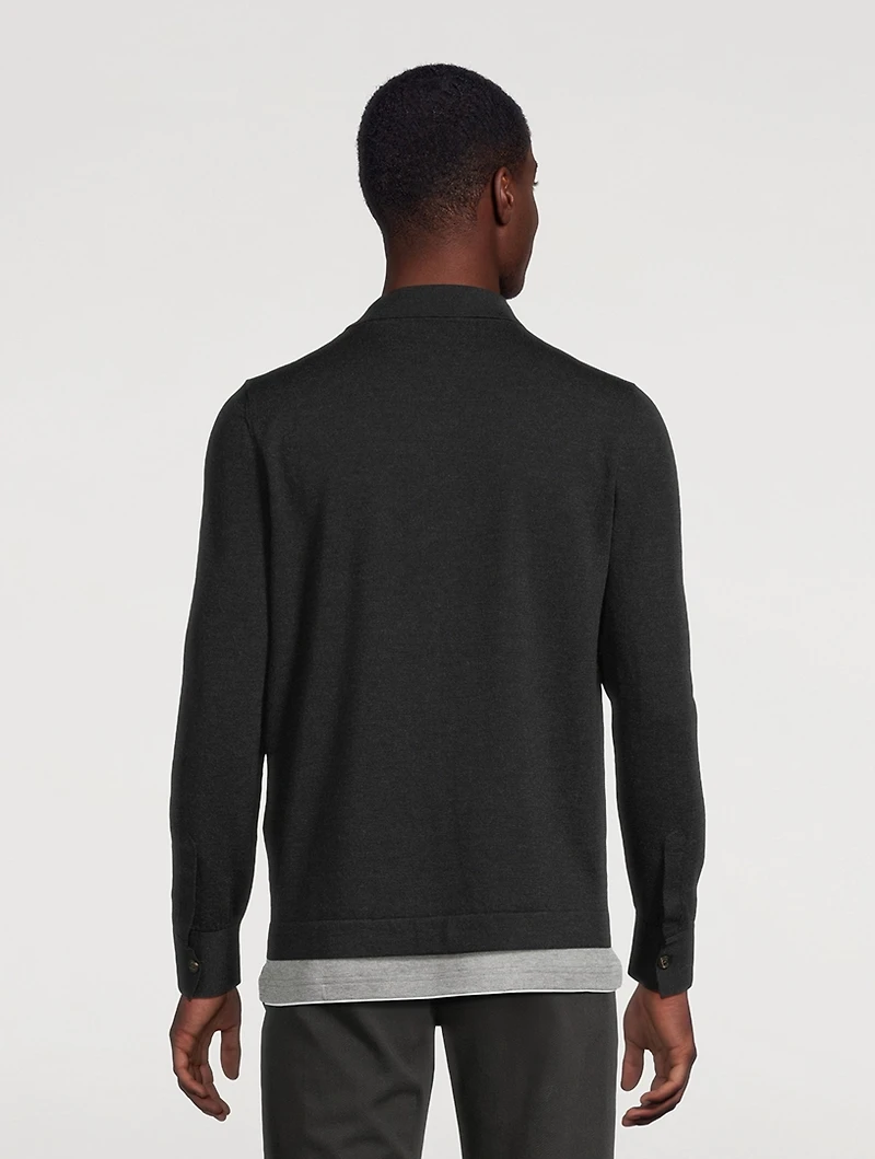 Wool Shirt Cardigan