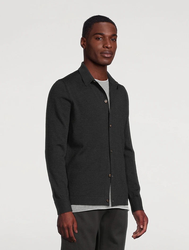 Wool Shirt Cardigan