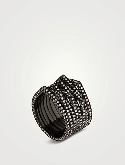 Antifer 18K Black Gold Eight-Row Ring With Diamonds