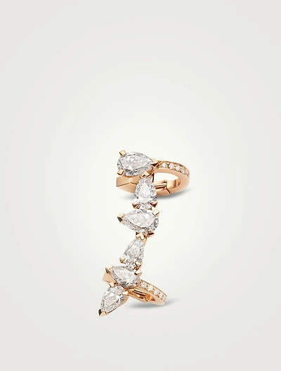 Left Serti Sur Vide Rose Gold Earcuff With Diamonds