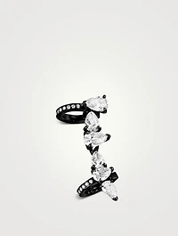 Right Serti Sur Vide Black Gold Earcuff With Diamonds