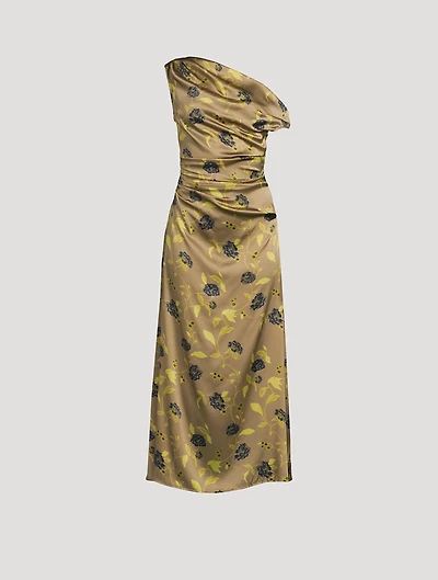 Phare Off-The-Shoulder Midi Dress Floral Print