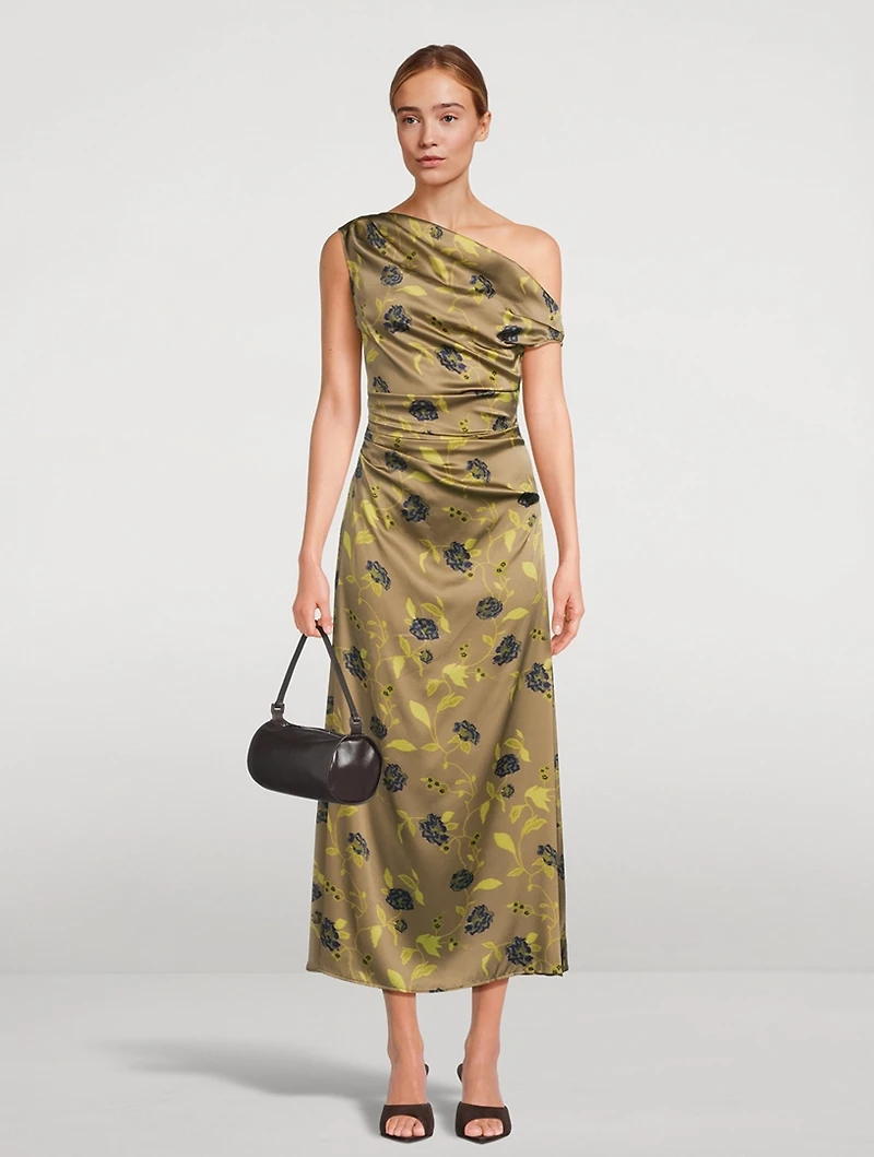 Phare Off-The-Shoulder Midi Dress Floral Print