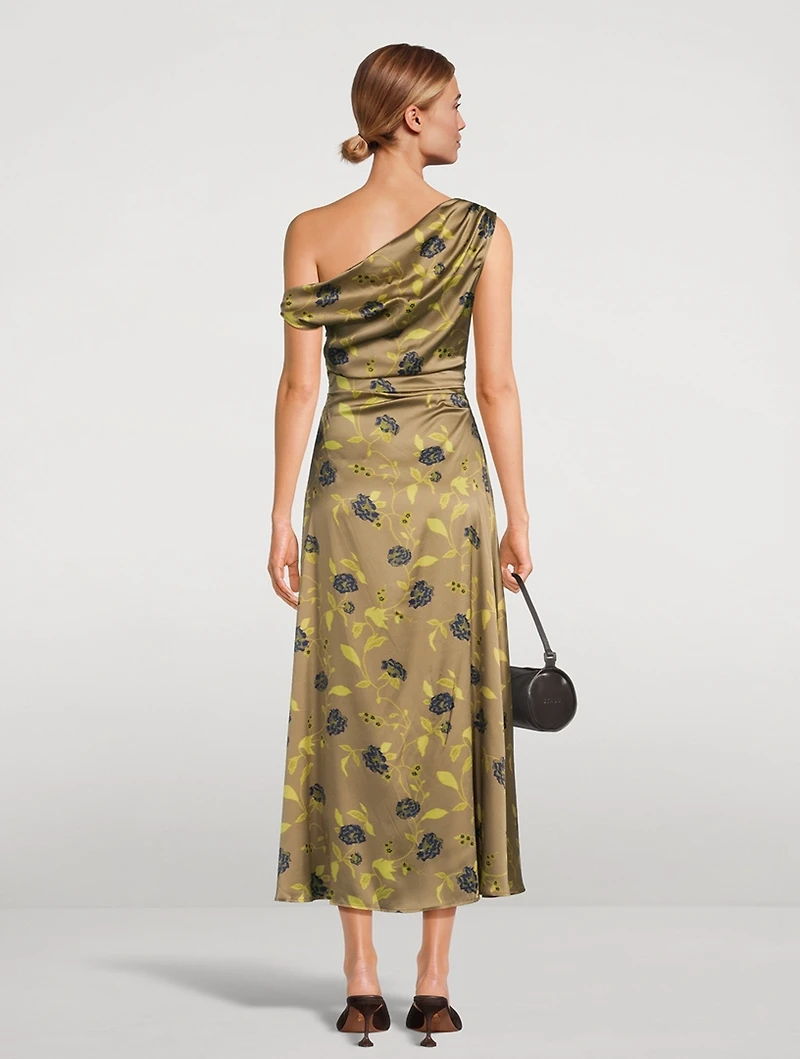 Phare Off-The-Shoulder Midi Dress Floral Print