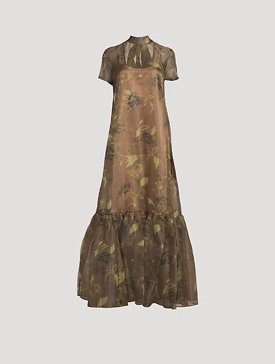 Calluna Organza Maxi Dress Floral Print