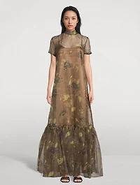 Calluna Organza Maxi Dress Floral Print