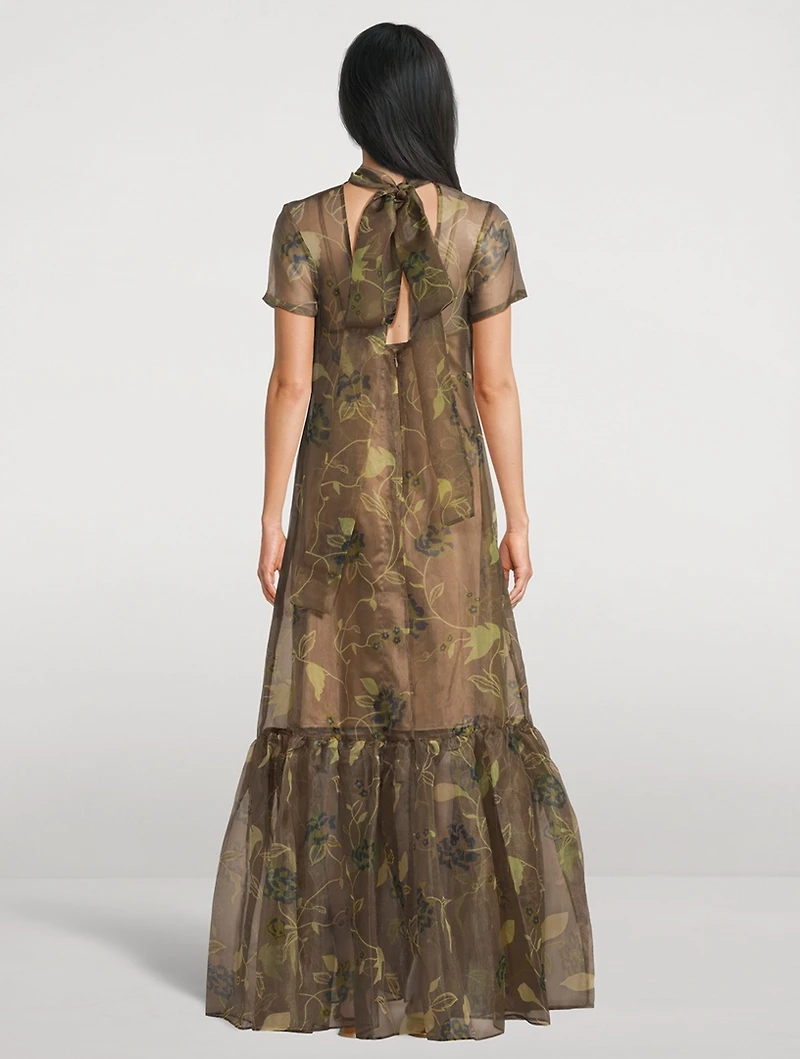 Calluna Organza Maxi Dress Floral Print