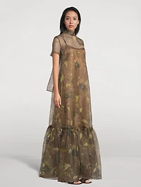 Calluna Organza Maxi Dress Floral Print