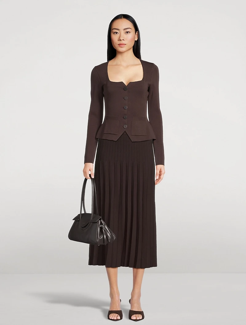 Lena Pleated Midi Skirt