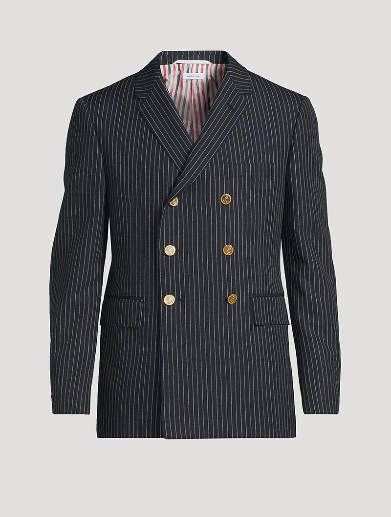 High Twist Wool Sportcoat Pinstripe Print