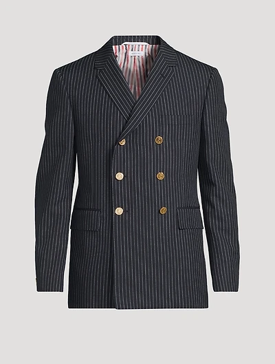 High Twist Wool Sportcoat Pinstripe Print