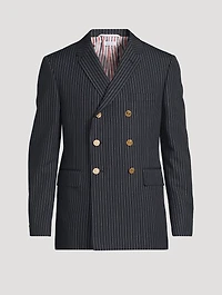 High Twist Wool Sportcoat Pinstripe Print