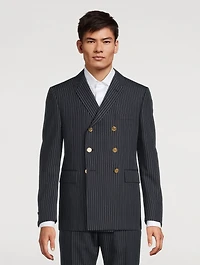High Twist Wool Sportcoat Pinstripe Print