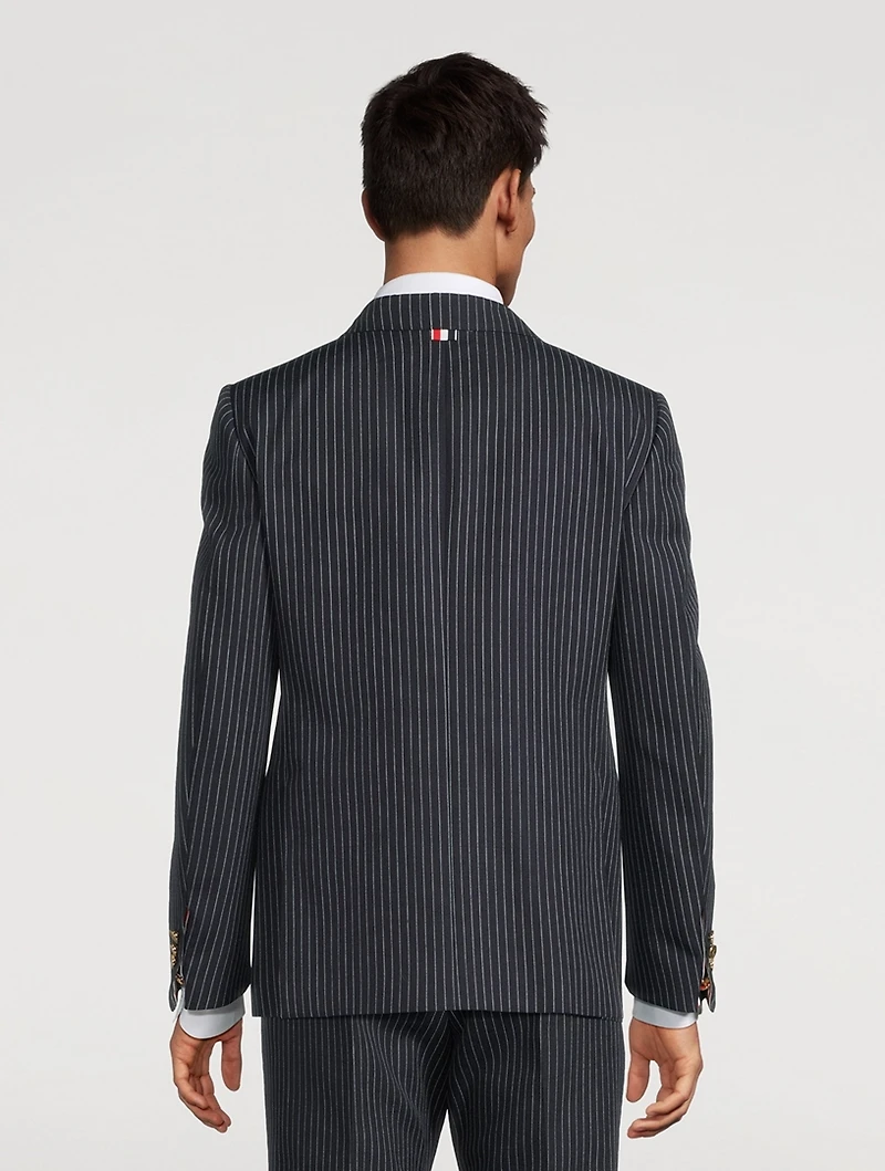 High Twist Wool Sportcoat Pinstripe Print