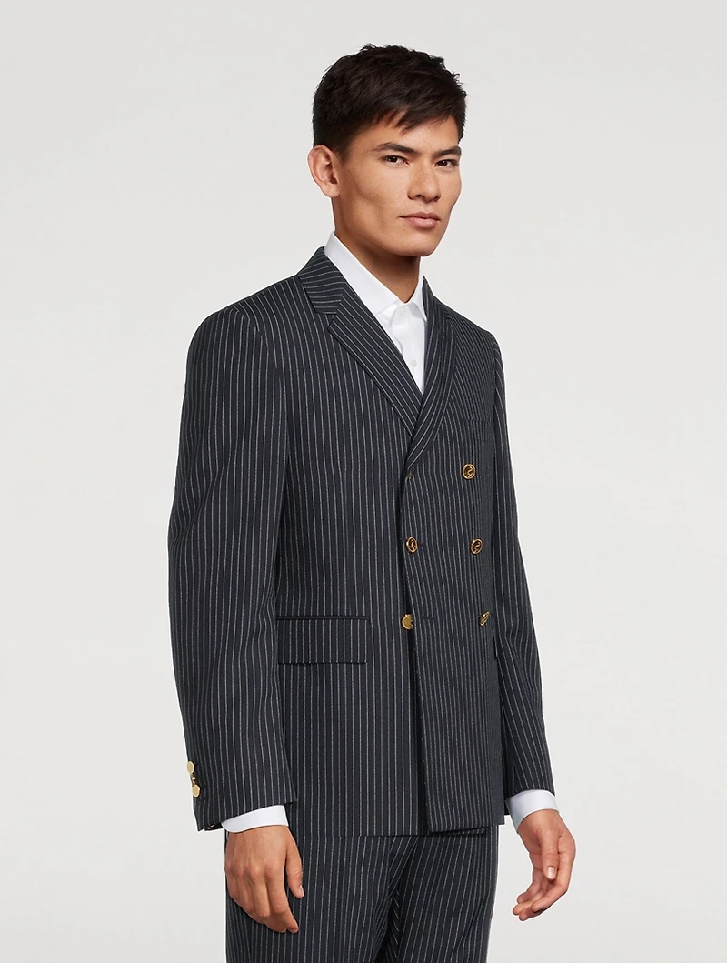 High Twist Wool Sportcoat Pinstripe Print
