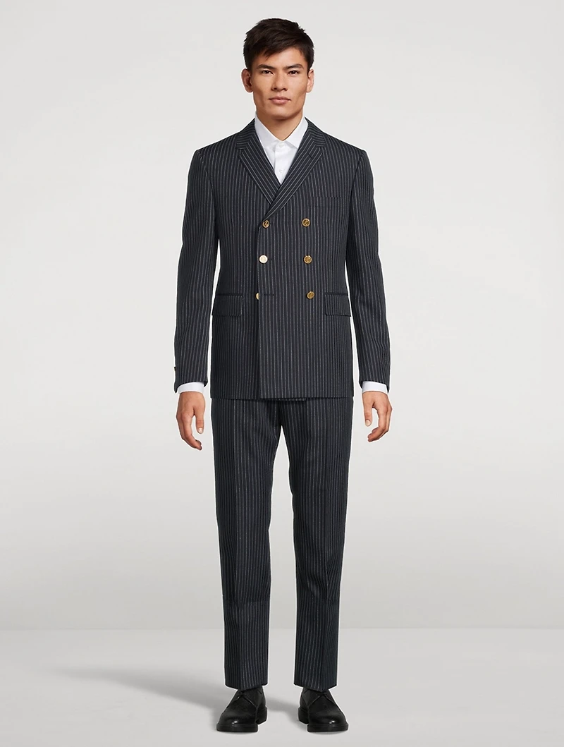 High Twist Wool Sportcoat Pinstripe Print