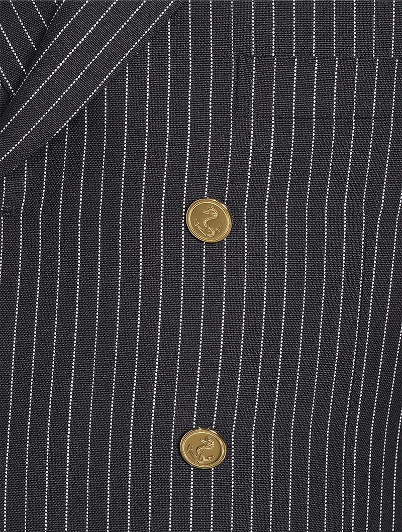 High Twist Wool Sportcoat Pinstripe Print