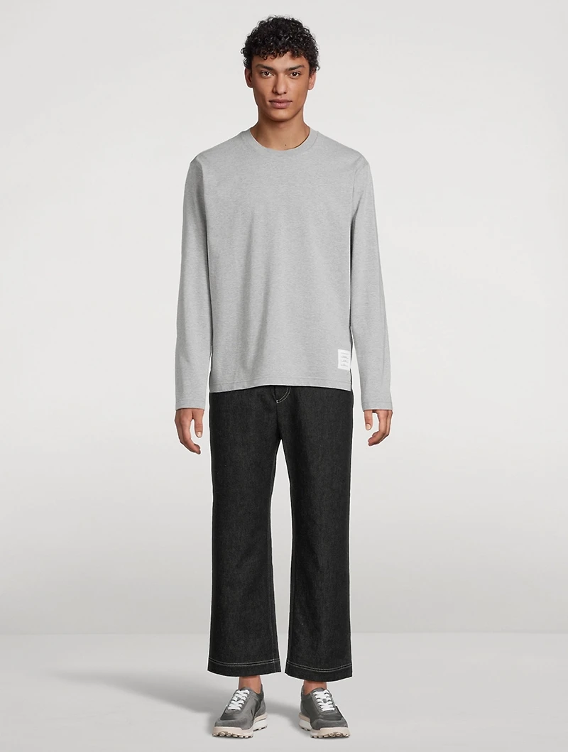 Cotton Long-Sleeve Oversized T-Shirt