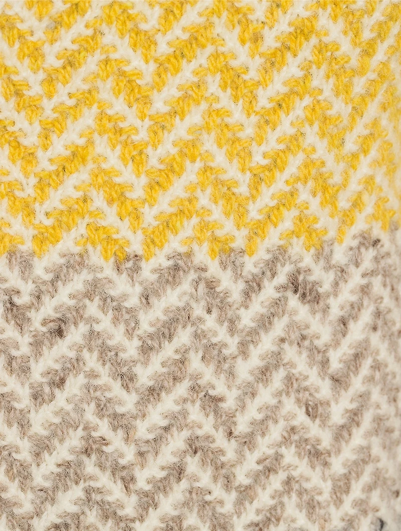 Striped Herringbone Jacquard Cardigan