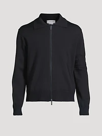 4-Bar Merino Wool Zip Cardigan