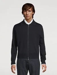 4-Bar Merino Wool Zip Cardigan