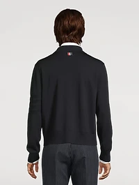 4-Bar Merino Wool Zip Cardigan