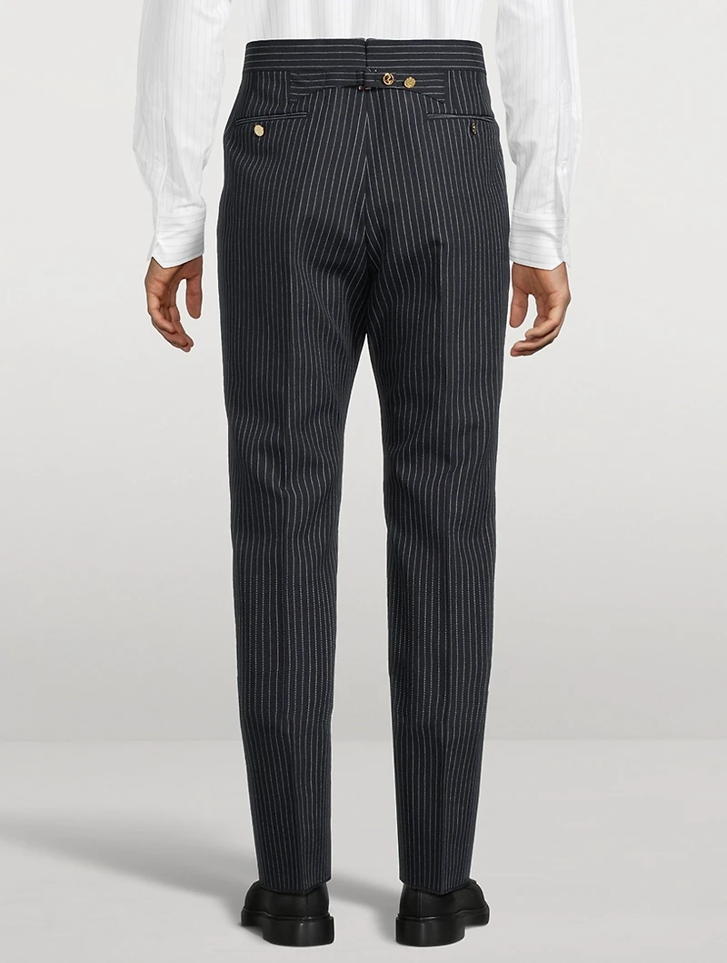 High Twist Wool Pants Pinstripe Print
