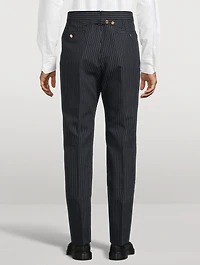 High Twist Wool Pants Pinstripe Print