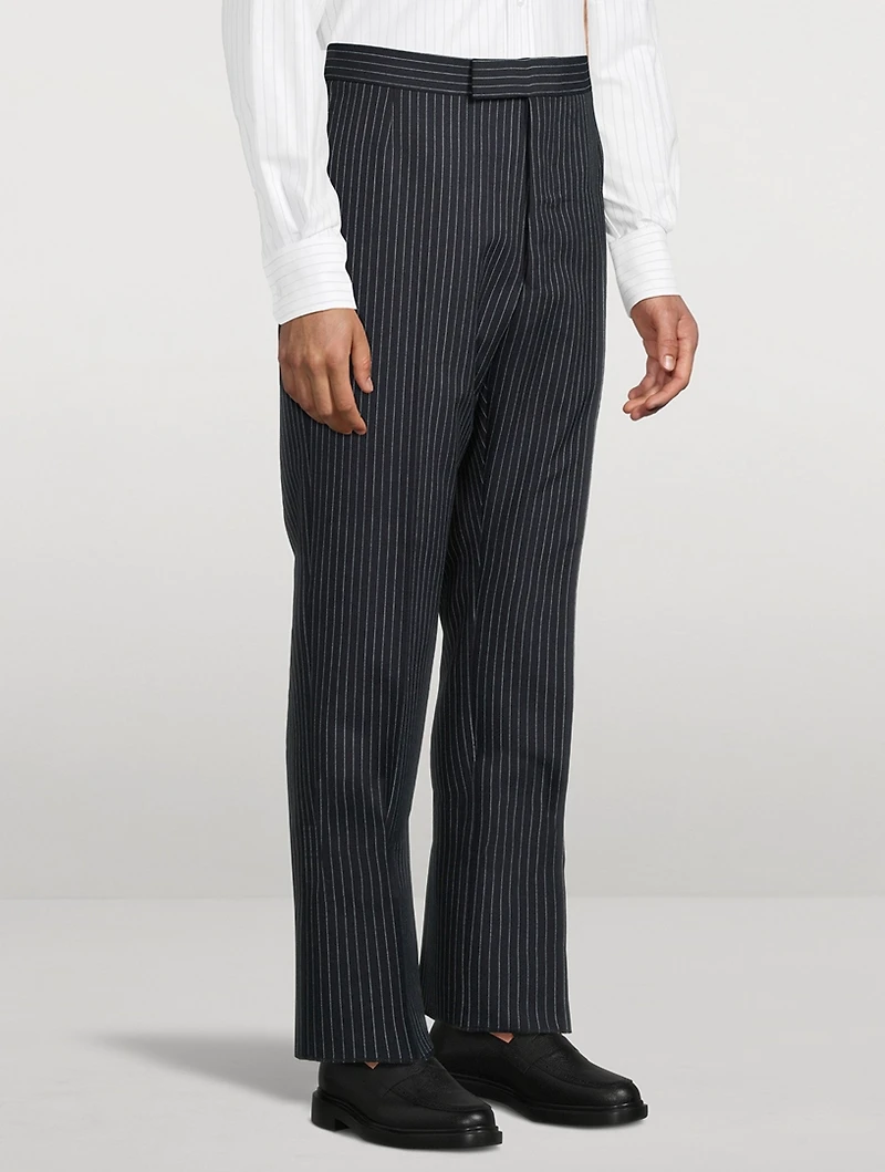 High Twist Wool Pants Pinstripe Print