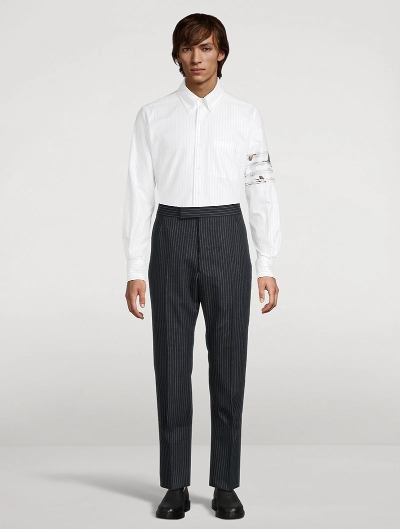 High Twist Wool Pants Pinstripe Print