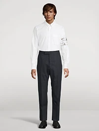 High Twist Wool Pants Pinstripe Print