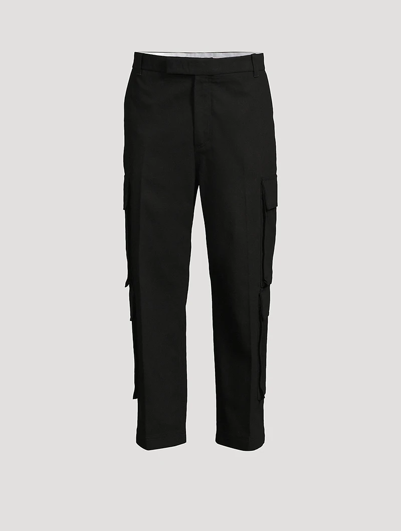 Washed Cotton Utility Chino Cargo Pants