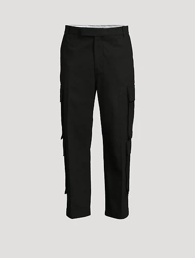Washed Cotton Utility Chino Cargo Pants