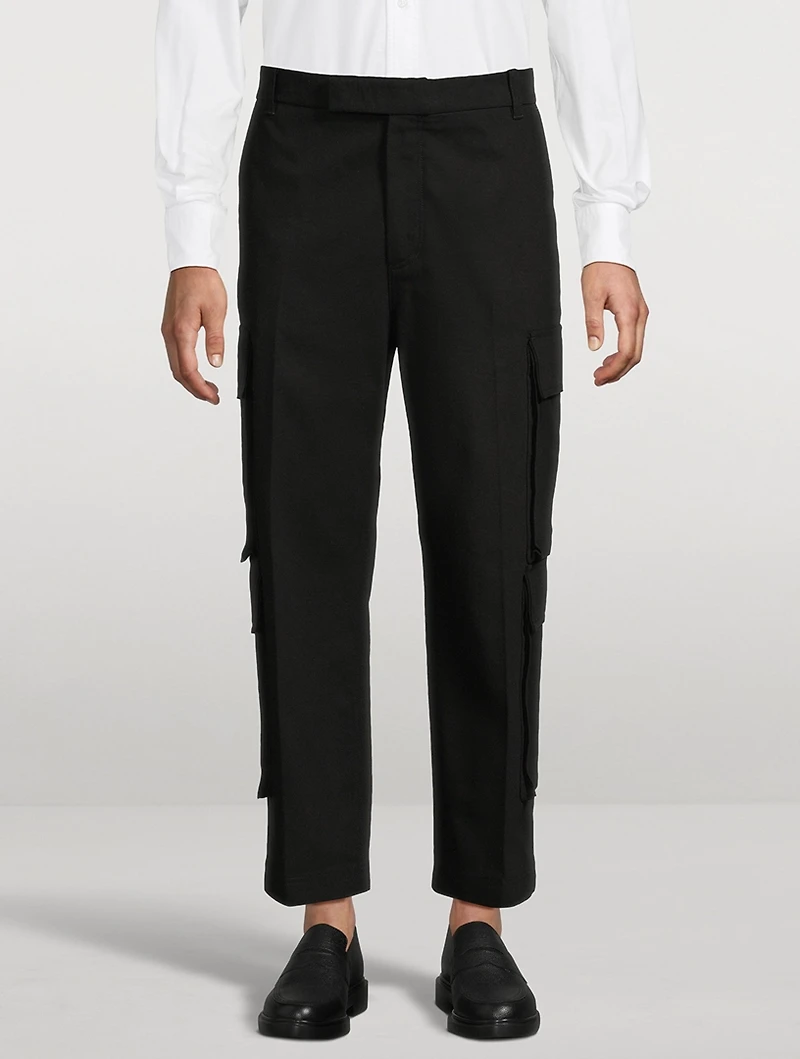 Washed Cotton Utility Chino Cargo Pants
