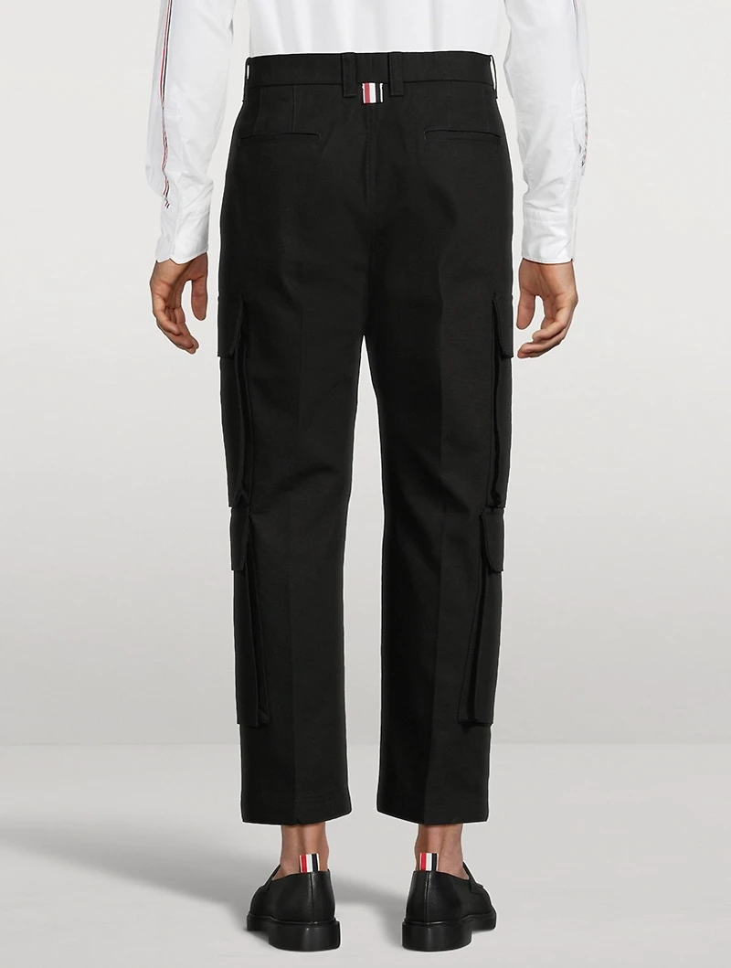 Washed Cotton Utility Chino Cargo Pants