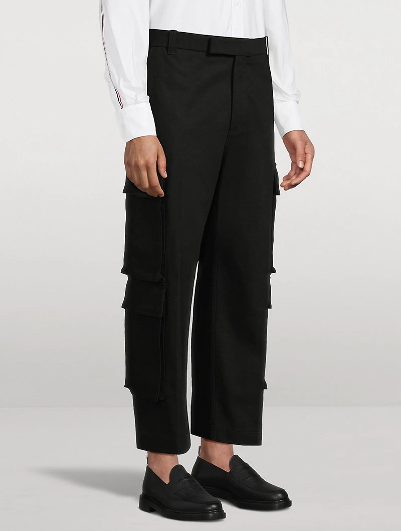 Washed Cotton Utility Chino Cargo Pants