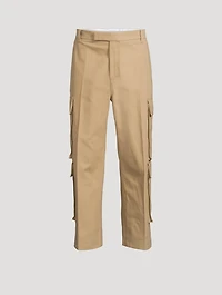Washed Cotton Utility Chino Cargo Pants