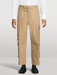 Washed Cotton Utility Chino Cargo Pants