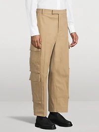Washed Cotton Utility Chino Cargo Pants