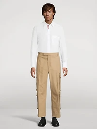 Washed Cotton Utility Chino Cargo Pants