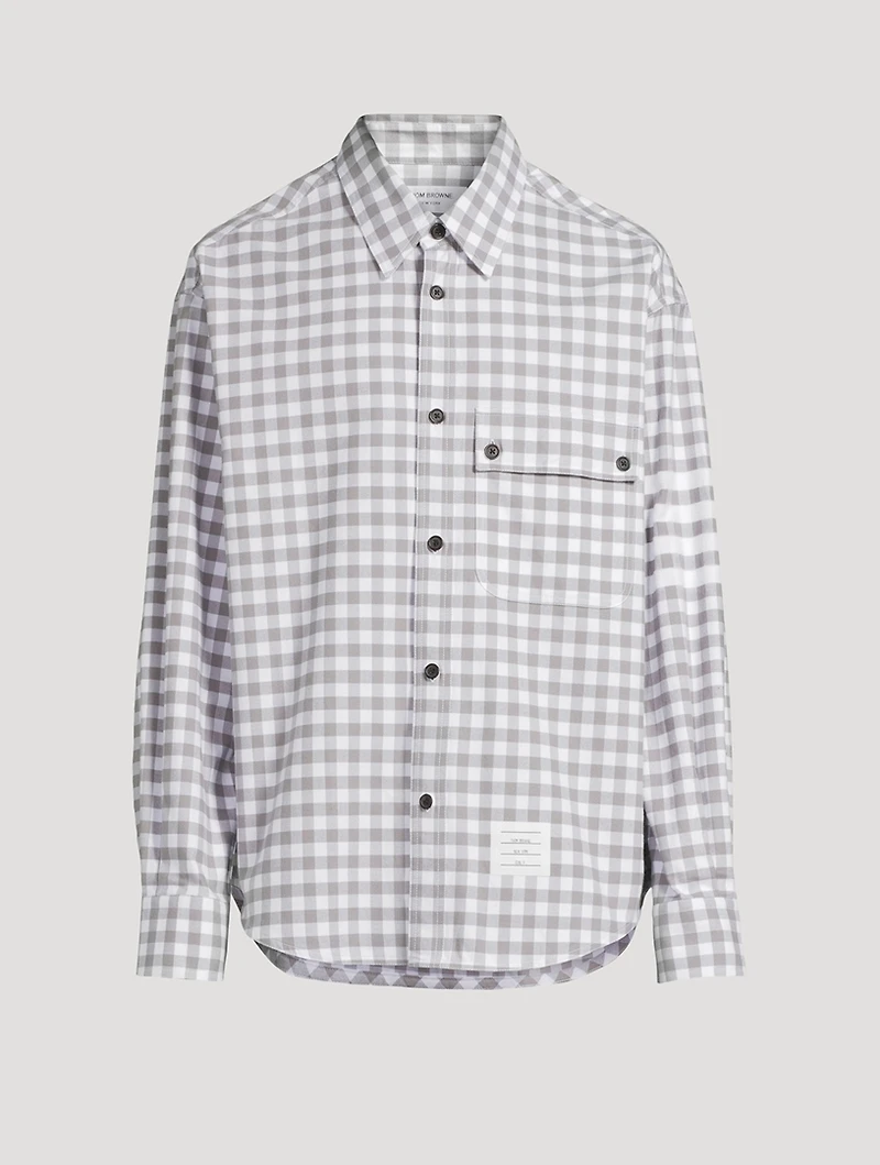 Oversized Gingham Check Flannel Shirt