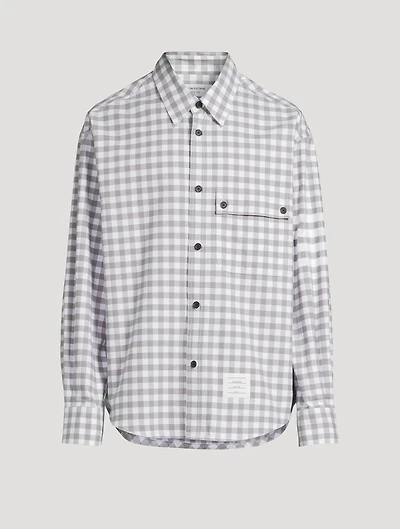 Oversized Gingham Check Flannel Shirt