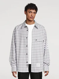Oversized Gingham Check Flannel Shirt