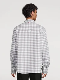 Oversized Gingham Check Flannel Shirt