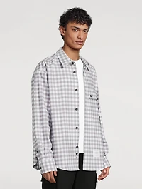 Oversized Gingham Check Flannel Shirt