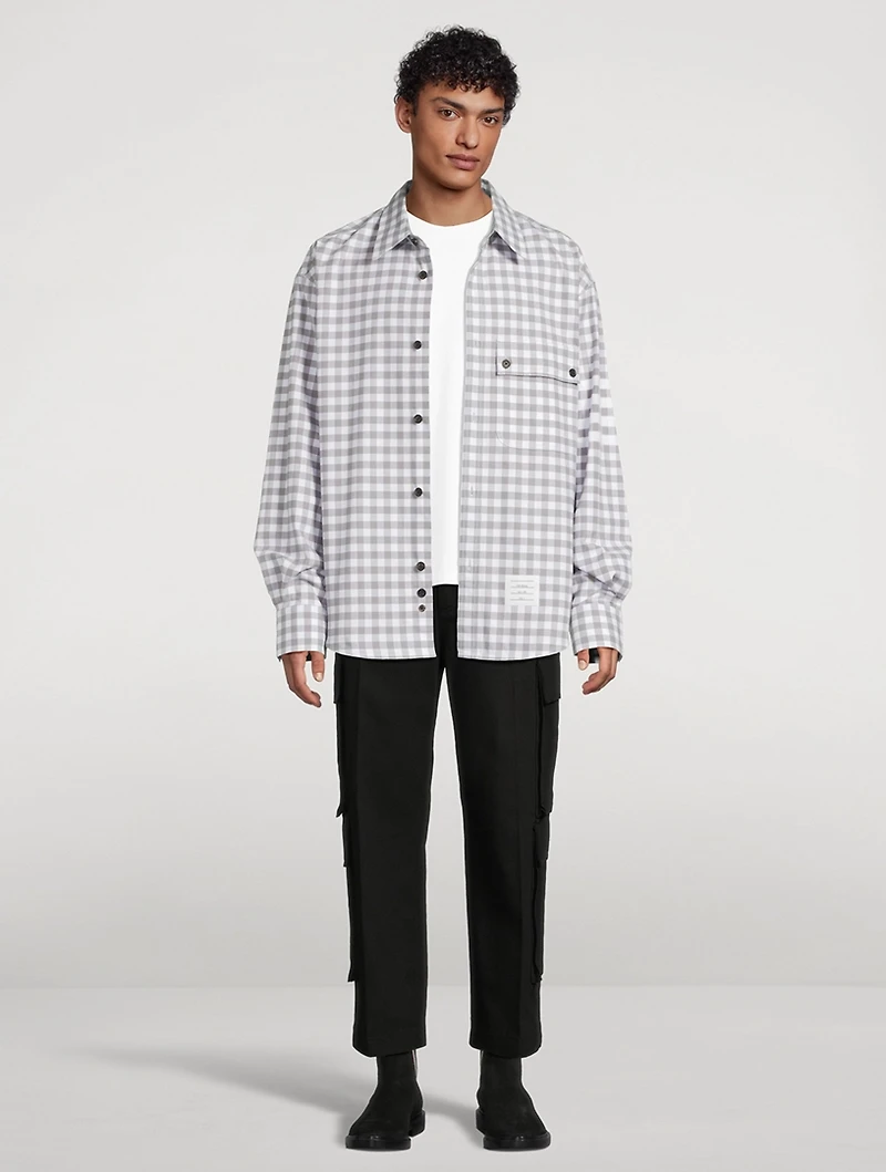 Oversized Gingham Check Flannel Shirt